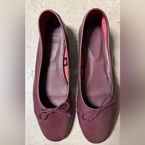Mango Deep Burgundy Flats